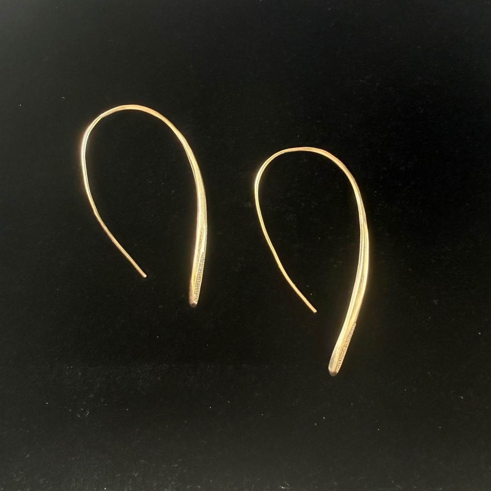 Kendra Scott Julian Threader Earrings Gold Tone Pave Crystal Minimalist